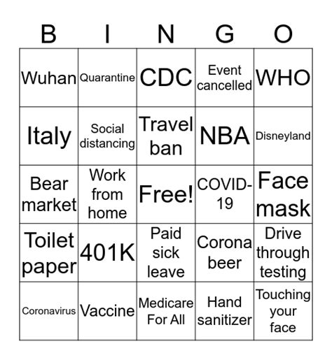 COVID BINGO Card