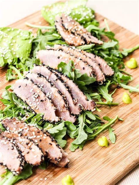 Seared Sesame Crusted Ahi Tuna With Asian Sauce Gf Df