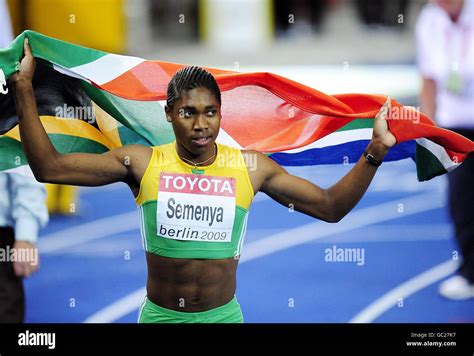 South Africas Caster Semenya Celebrates After Victory In The Womens