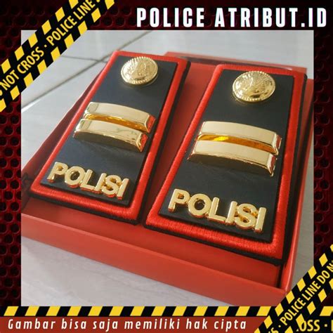 Jual Pangkat IPTU PDH Polisi Mika Dov Lis Merah Bordir COD Perlengkapan