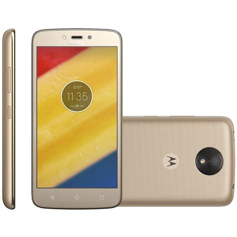 Smartphone Motorola Moto C Plus XT 1726 Ouro 8GB Tela 5 TV