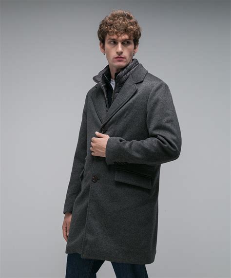 Moorer Gray Harris Le Coat In Wool And Cashmere With Down Lining