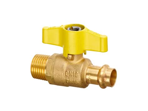 B Press Gas Ball Valve W T Handle 15mm Copper X 15mm Male BSP From Reece