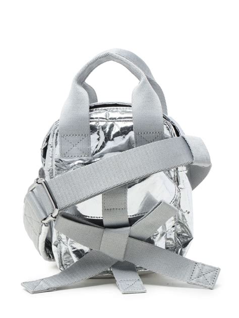 Simone Rocha Bow Detail Metallic Crossbody Bag Silver 814 00