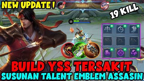 New Update Susunan Emblem Assasin Dan Build Yss Tersakit Top