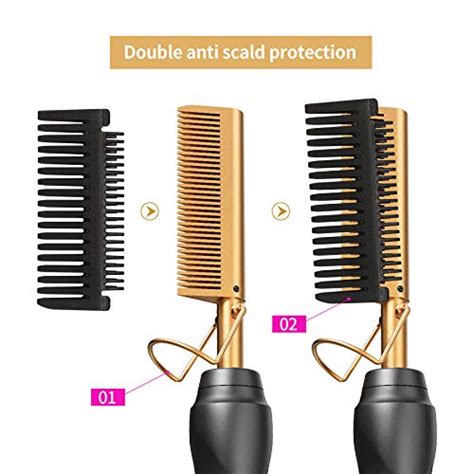 Hot Comb Hair Straightener Heat Pressing Combs Ceramic Electric Hair Straightening Comb