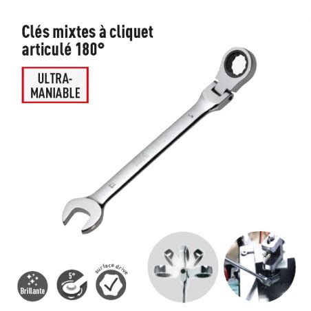 Clé mixte mixtes à cliquet articulées 180 SAM 50 CT