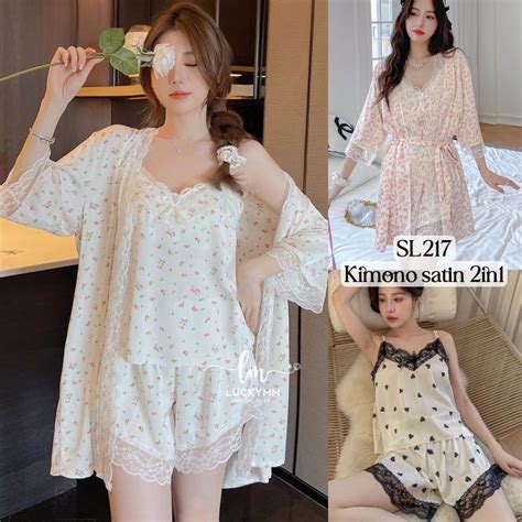 Jual Sexy Lingerie Pajamas Baju Tidur Sexy Lingerie Wanita Pajamas Satin Baju Tidur Satin