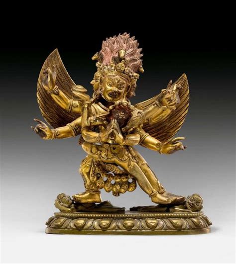 A Gilt Bronze Figure Of Hayagriva Yab Yum Tibeto Chinese Th Th C