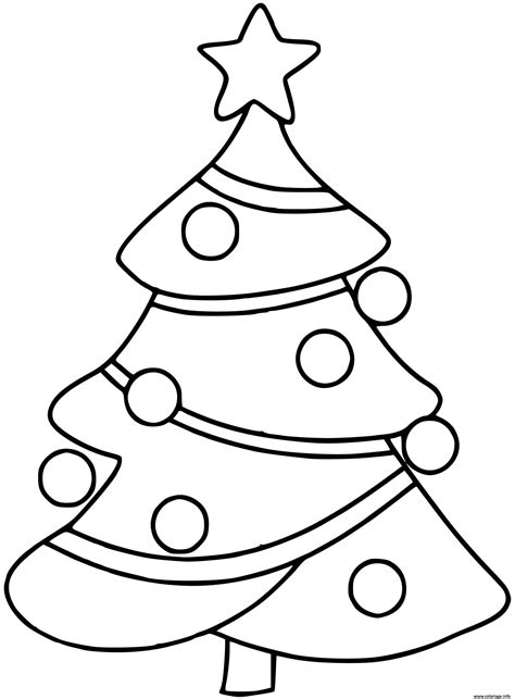 Coloriage Sapin De Noel Simple Et Facile Pour Maternelle JeColorie