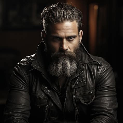 Premium AI Image Stylish Bearded Man