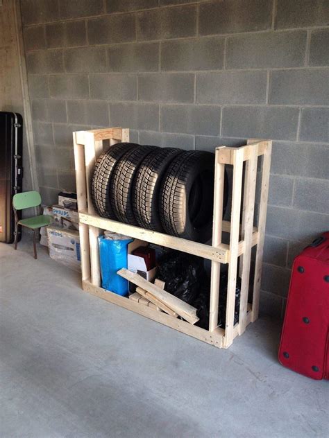 Tire Rack From Upcycled Wooden Pallets • 1001 Pallets