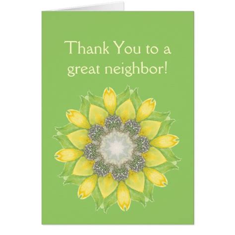 Thank You Neighbor Custom Flower Garden Floral Card Zazzle