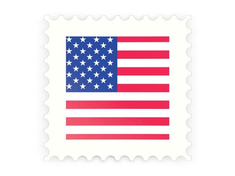 Postage stamp icon. Illustration of flag of United States of America