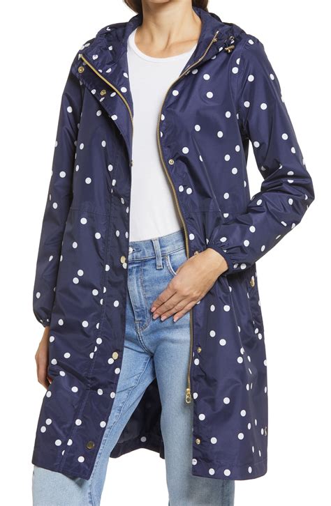 Joules Women S Weybridge Polka Dot Packable Waterproof Raincoat