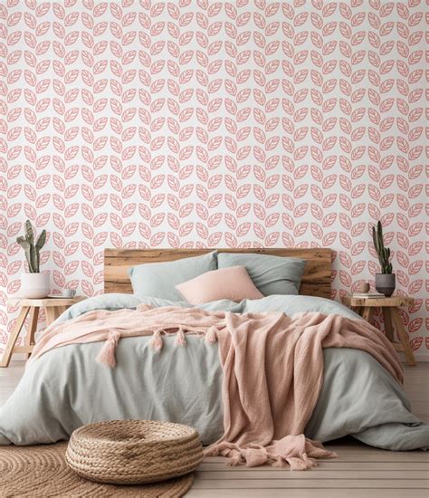 Blush Leaf Removable Wallpaper Muse Wall Studio