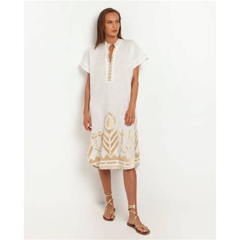 Greek Archaic Kori Linen Aztec Dress Womens Dresses O C Butcher