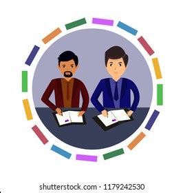 Illustration Male Same Sex Couple Holding Stock Vector Royalty Free