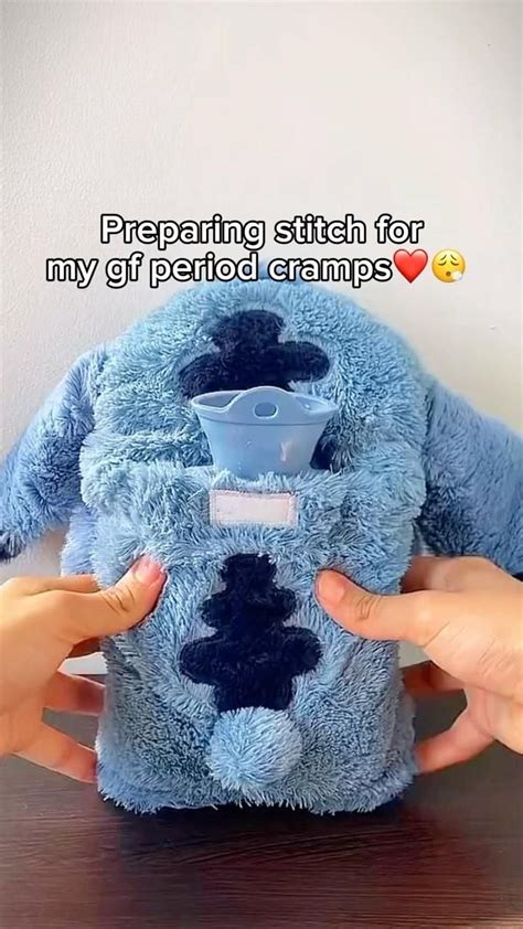 Miniso Anime Lilo Stitch Winter Extra Large Plush Hot Water Bottle Women S Home Water Filling Hand