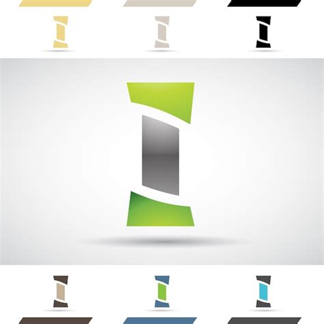 Ícone de logotipo brilhante abstrato preto e verde da letra em forma de