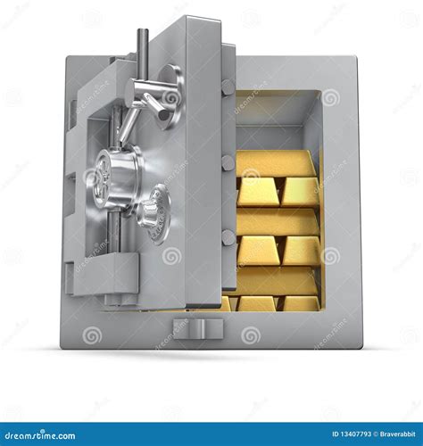 Bank Safe Boxes With Closed Steel Doors In Underground Vault