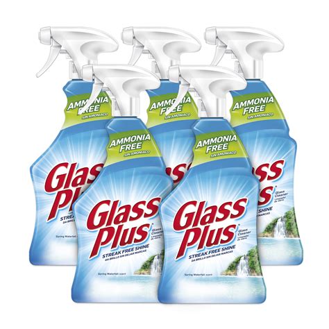 Glass Plus Glass Cleaner 32 Fl Oz Bottle Multi Surface Glass Cleaner Pack Of 5