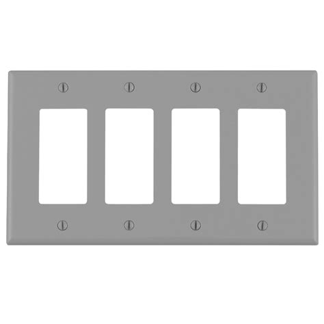 Leviton 4 Gang Decora Decora Wallplate Midway Size In Grey The Home Depot Canada