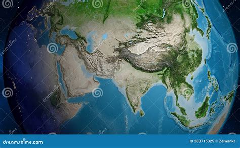 Globe Centered on Pakistan. Satellite Map Stock Illustration ...