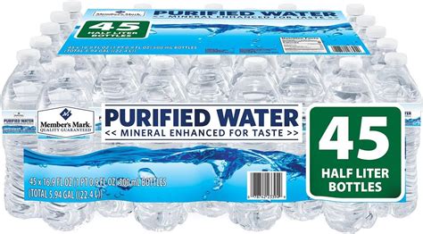 Members Mark Purified Bottled Water Pack Of 45 169 Fl