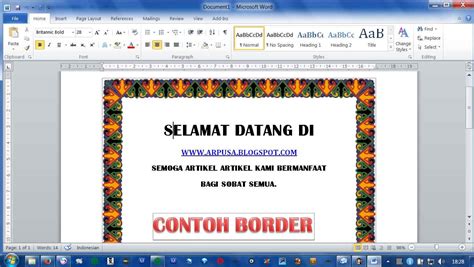 Membuat Border Cantik Pada Microsoft Office Word