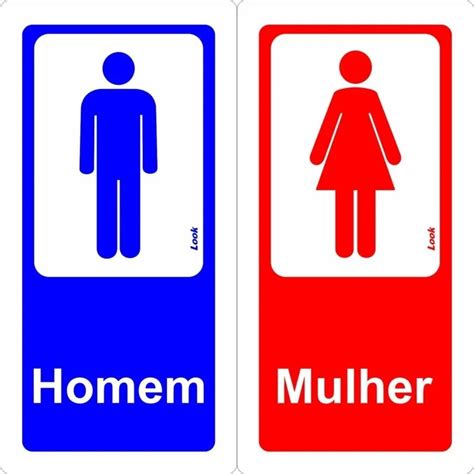 Kit 2 Placas Banheiro Toalete Wc Mulher Homem Sanitário Elo7