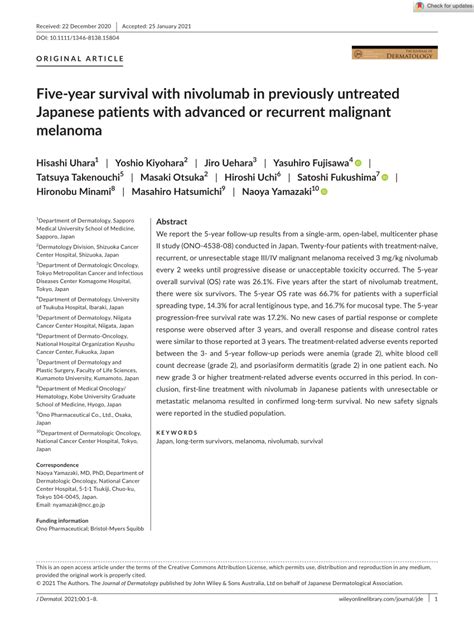 Pdf Fiveyear Survival With Nivolumab In Previously Untreated