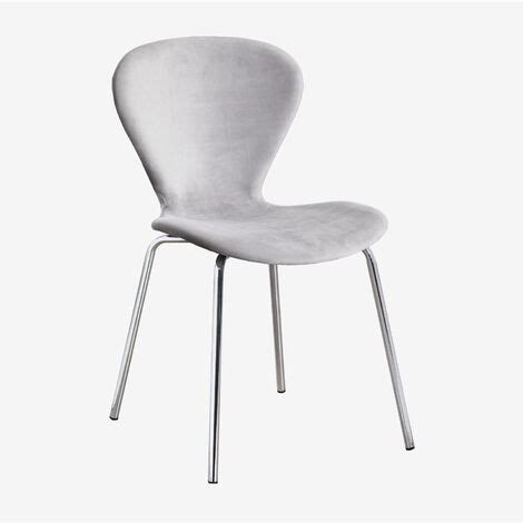 Lot De Chaises De Salle Manger Empilables En Velours Uit Sklum Gris