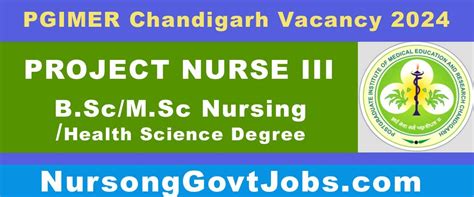 Pgimer Chandigarh Nurse Vacancy Nursing Govt Jobs