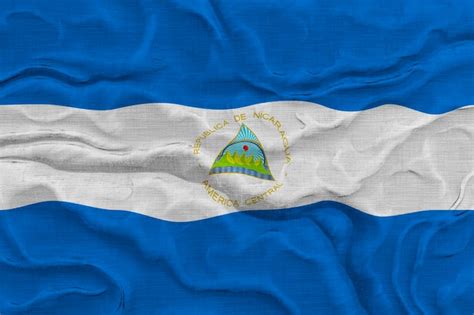 Bandera Nacional De Nicaragua Fondo Con Bandera De Nicaragua Foto Premium