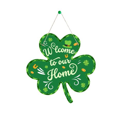 Otemrcloc St Patrick Day Decorations Irish Day Themed Party Porch Decoration Four Leaf Green