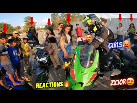 Cute Girl Reactions On Loud Superbike Crazy Reactions Zx R