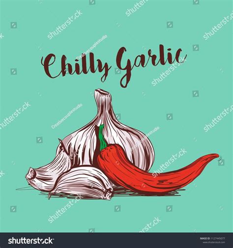 Chilli Garlic Vector Illustration