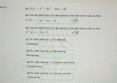 Solved Let F X X3 3x2−24x 25 A Use The Definition Of A