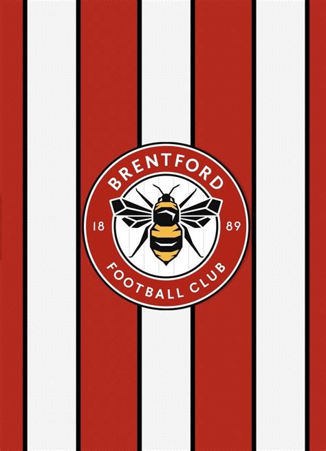 Download Brentford FC Logo On Stripes Wallpaper | Wallpapers.com