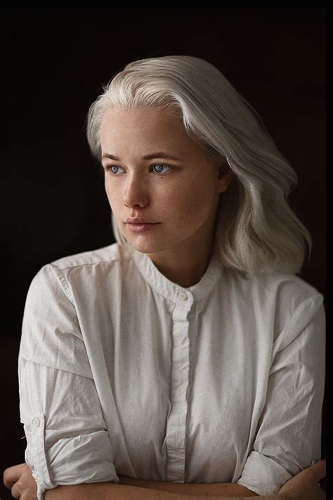 Mikhail Mikhailov White Hair Women Portrait Platinum Blonde Hd