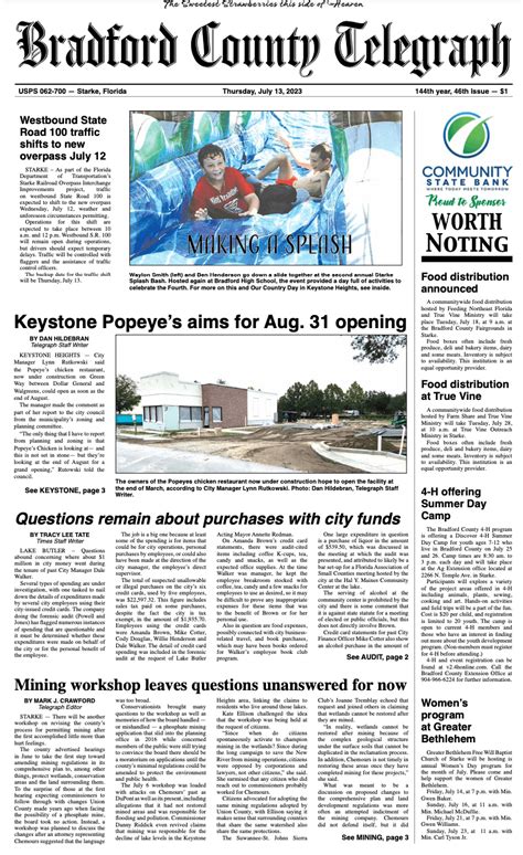 Telegraphtimesmonitor For July 13 2023 Bradford County Telegraph