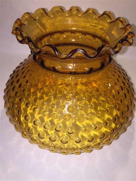 Fenton Amber Hobnail Glass Replacement Lamp Shade 7 Base Etsy Hobnail Glass Glass