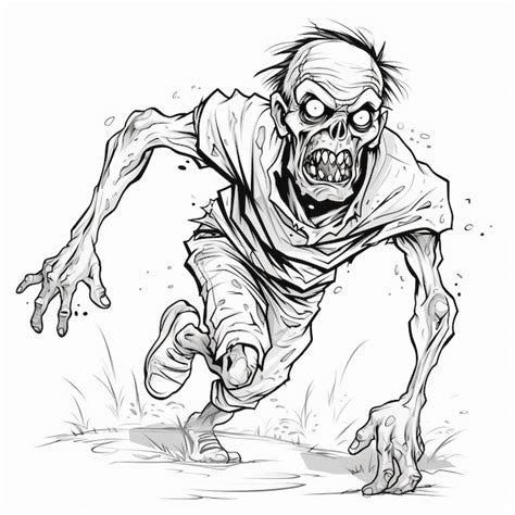 Premium AI Image | Zombie Coloring Pages Algeapunk Style Concept Art For Adventure