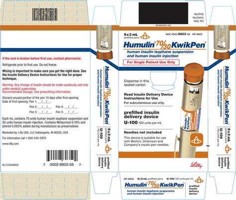 Order Insulin Human 7030 Humulin 100 Iu Ml Injection Suspension