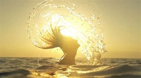 Slow Motion Woman Splashes Water With H Stock Video Pond