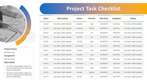 Project Task Checklist PowerPoint Template | PPT Templates