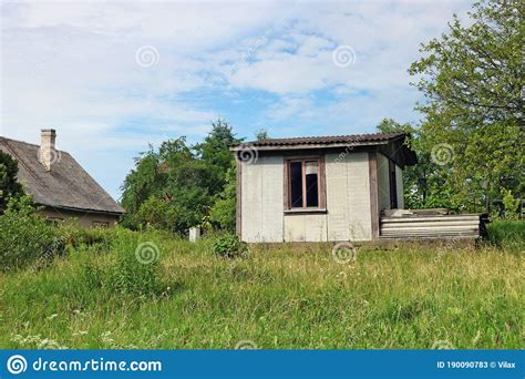 Rural Abandoned Broken Shed Near Summer Forest Stock Image - Image of construction, field: 190090783