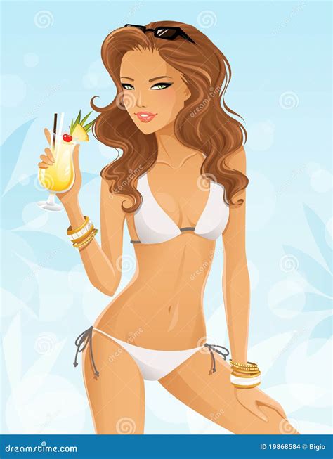 Beautiful Girl In Bikini Stock Vector Illustration Of Design 19868584