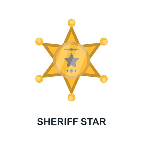 Premium Vector Sheriff Star Flat Icon Color Simple Element From Wild West Collection Creative